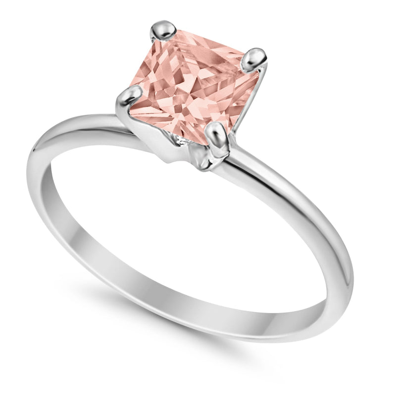 Solitaire Wedding Ring Princess Cut Simulated Cubic Zirconia 925 Sterling Silver