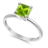 Solitaire Wedding Ring Princess Cut Simulated Cubic Zirconia 925 Sterling Silver