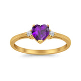 Wedding Heart Promise Ring Simulated Cubic Zirconia 925 Sterling Silver