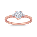 Wedding Heart Promise Ring Simulated Cubic Zirconia 925 Sterling Silver