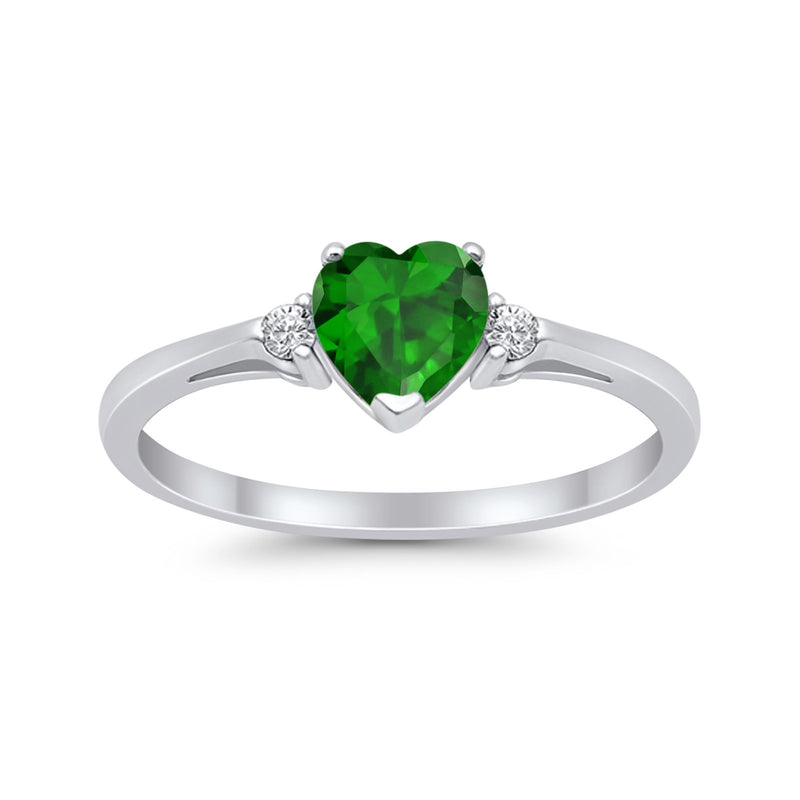 Wedding Heart Promise Ring Simulated Cubic Zirconia 925 Sterling Silver