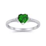 Wedding Heart Promise Ring Simulated Cubic Zirconia 925 Sterling Silver