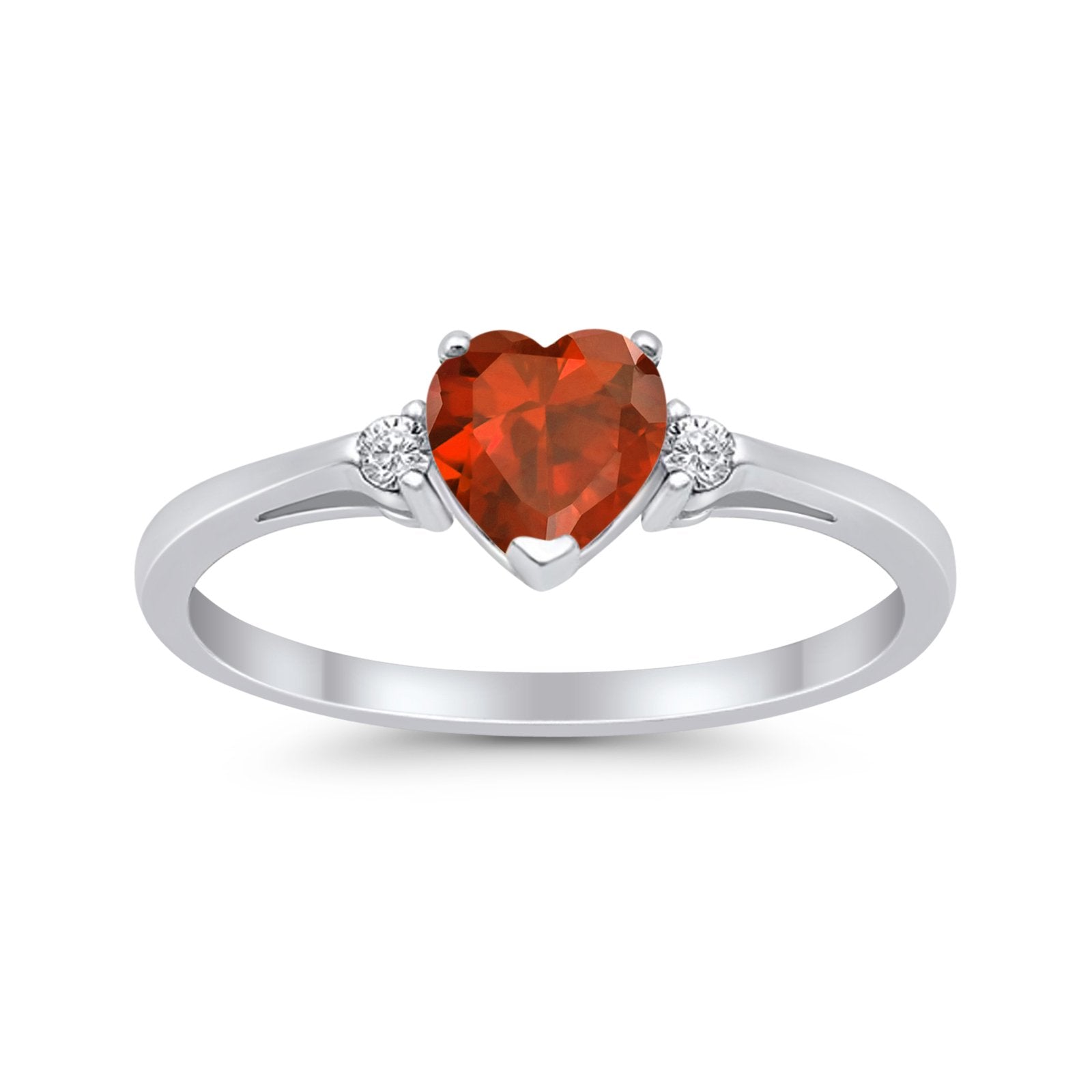 Wedding Heart Promise Ring Simulated Cubic Zirconia 925 Sterling Silver