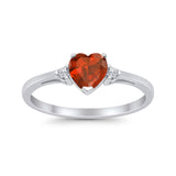 Wedding Heart Promise Ring Simulated Cubic Zirconia 925 Sterling Silver