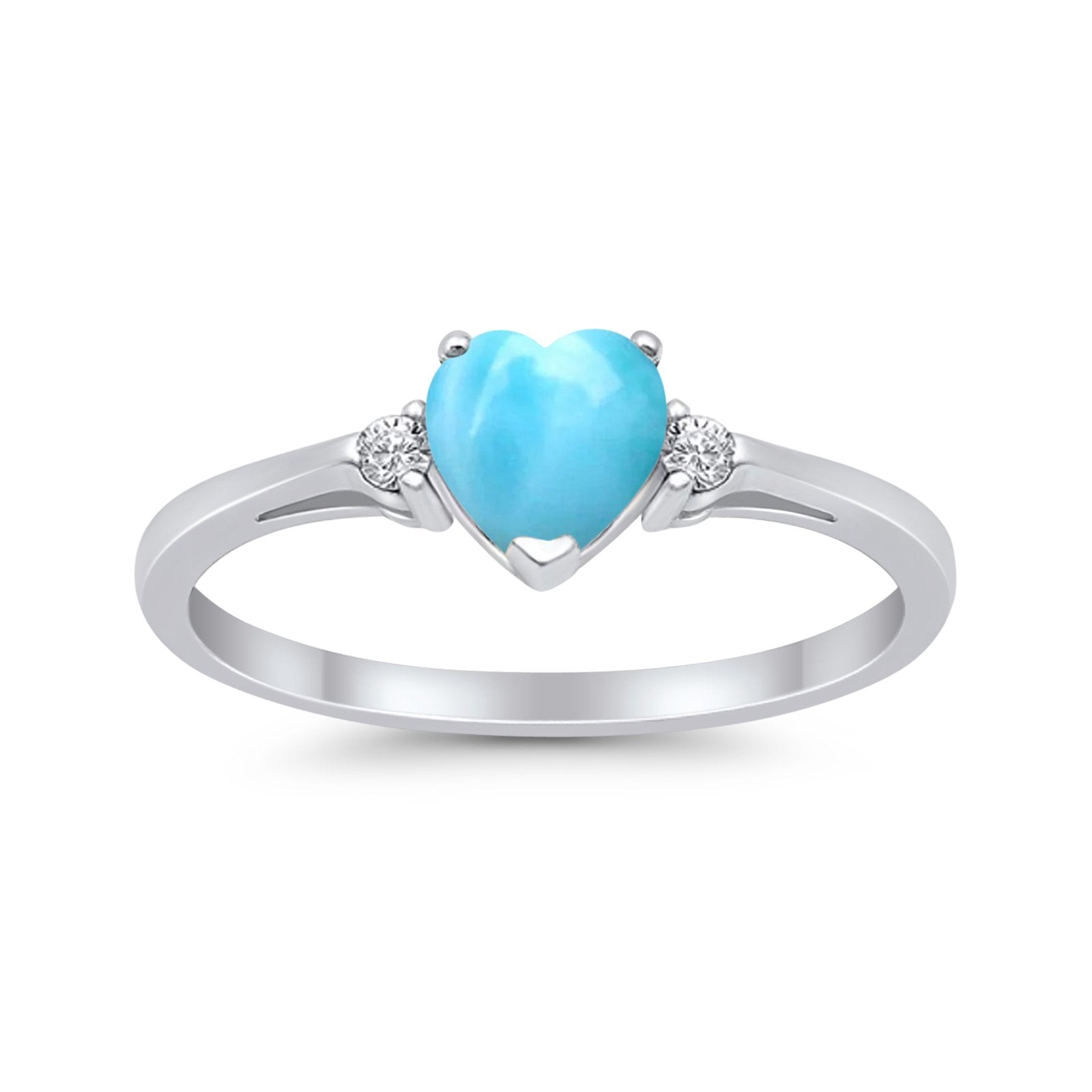 Wedding Heart Promise Ring Simulated Cubic Zirconia 925 Sterling Silver