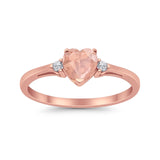 Wedding Heart Promise Ring Simulated Cubic Zirconia 925 Sterling Silver