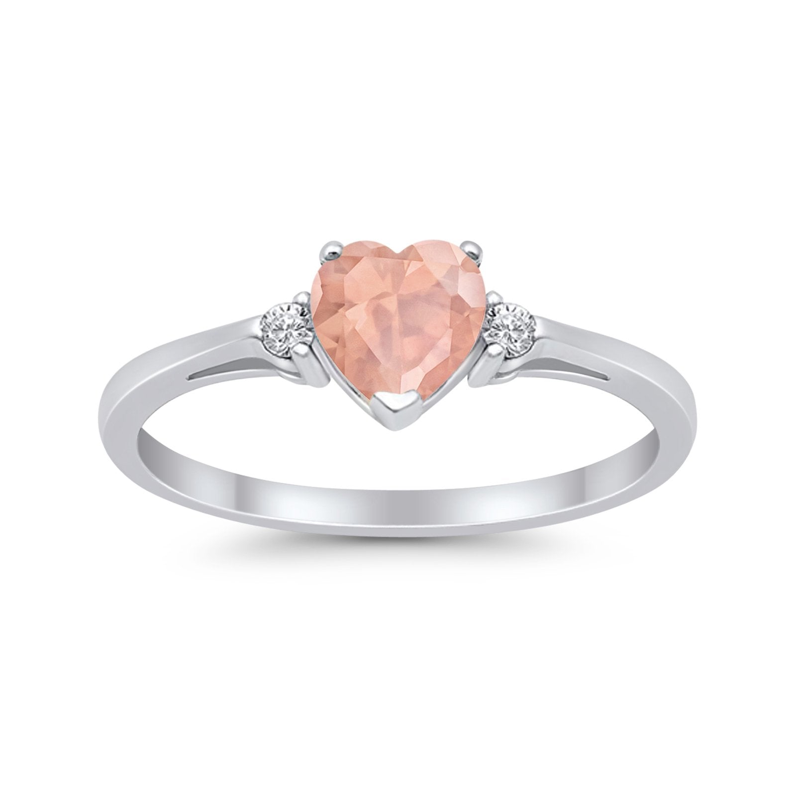 Wedding Heart Promise Ring Simulated Cubic Zirconia 925 Sterling Silver