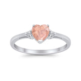 Wedding Heart Promise Ring Simulated Cubic Zirconia 925 Sterling Silver