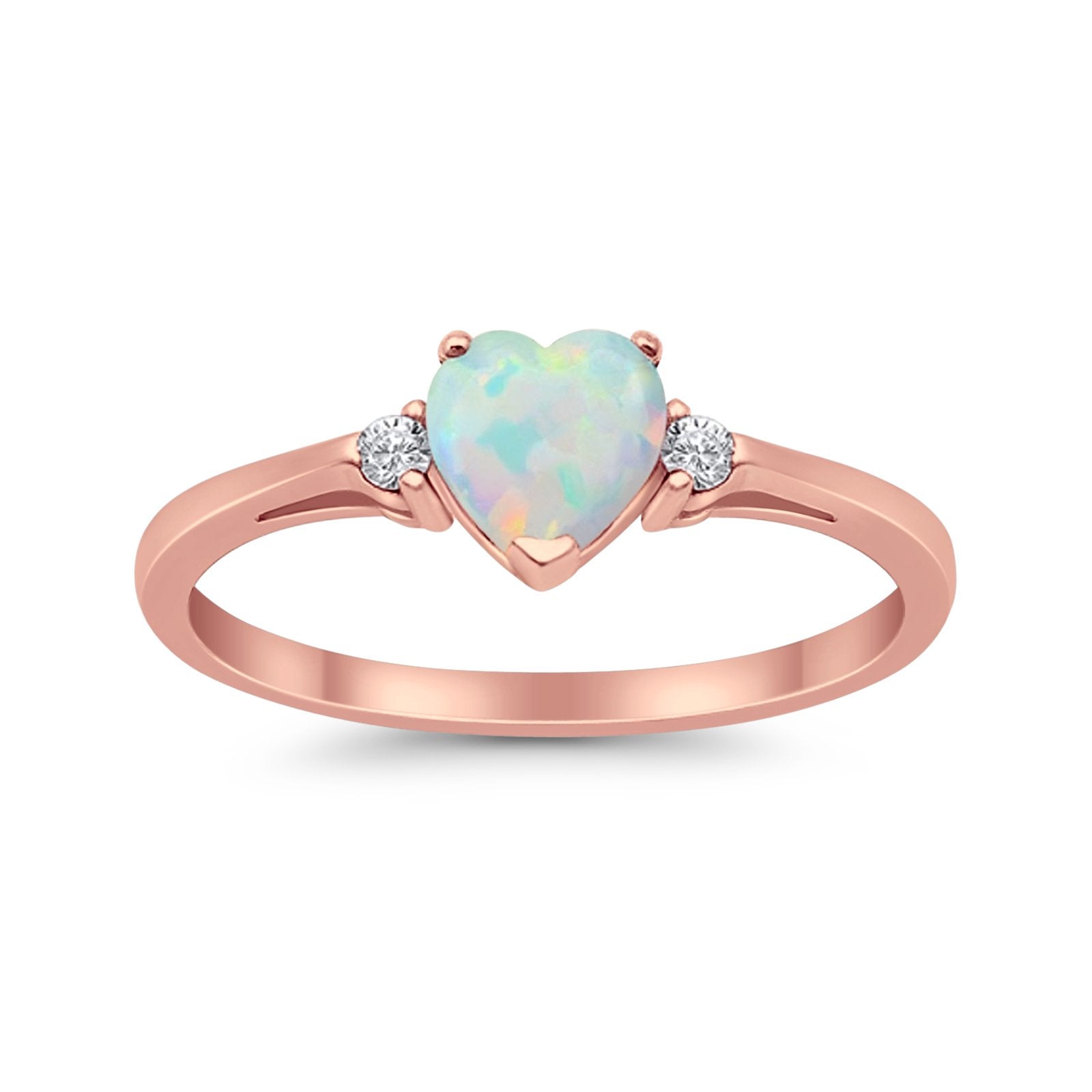 Wedding Heart Promise Ring Simulated Cubic Zirconia 925 Sterling Silver