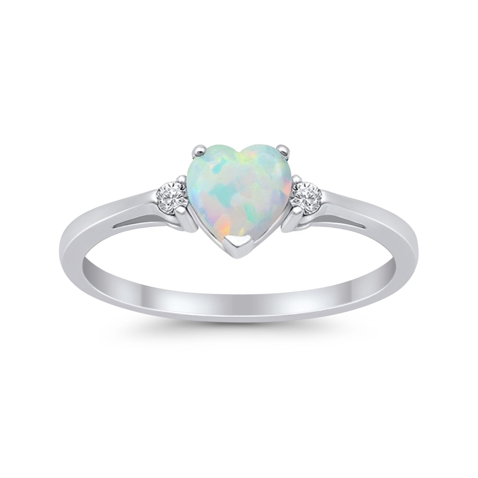 Wedding Heart Promise Ring Simulated Cubic Zirconia 925 Sterling Silver