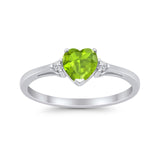 Wedding Heart Promise Ring Simulated Cubic Zirconia 925 Sterling Silver