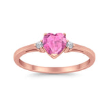 Wedding Heart Promise Ring Simulated Cubic Zirconia 925 Sterling Silver