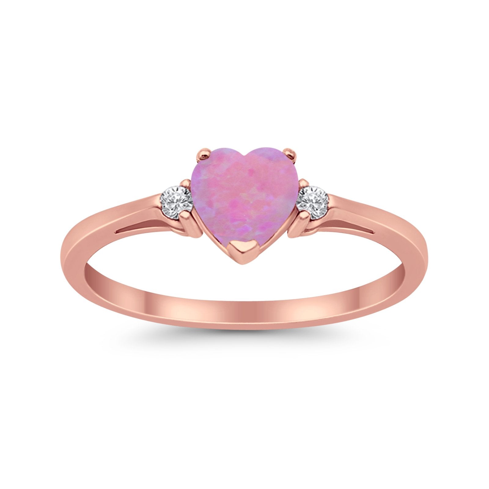 Wedding Heart Promise Ring Simulated Cubic Zirconia 925 Sterling Silver