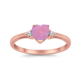 Wedding Heart Promise Ring Simulated Cubic Zirconia 925 Sterling Silver