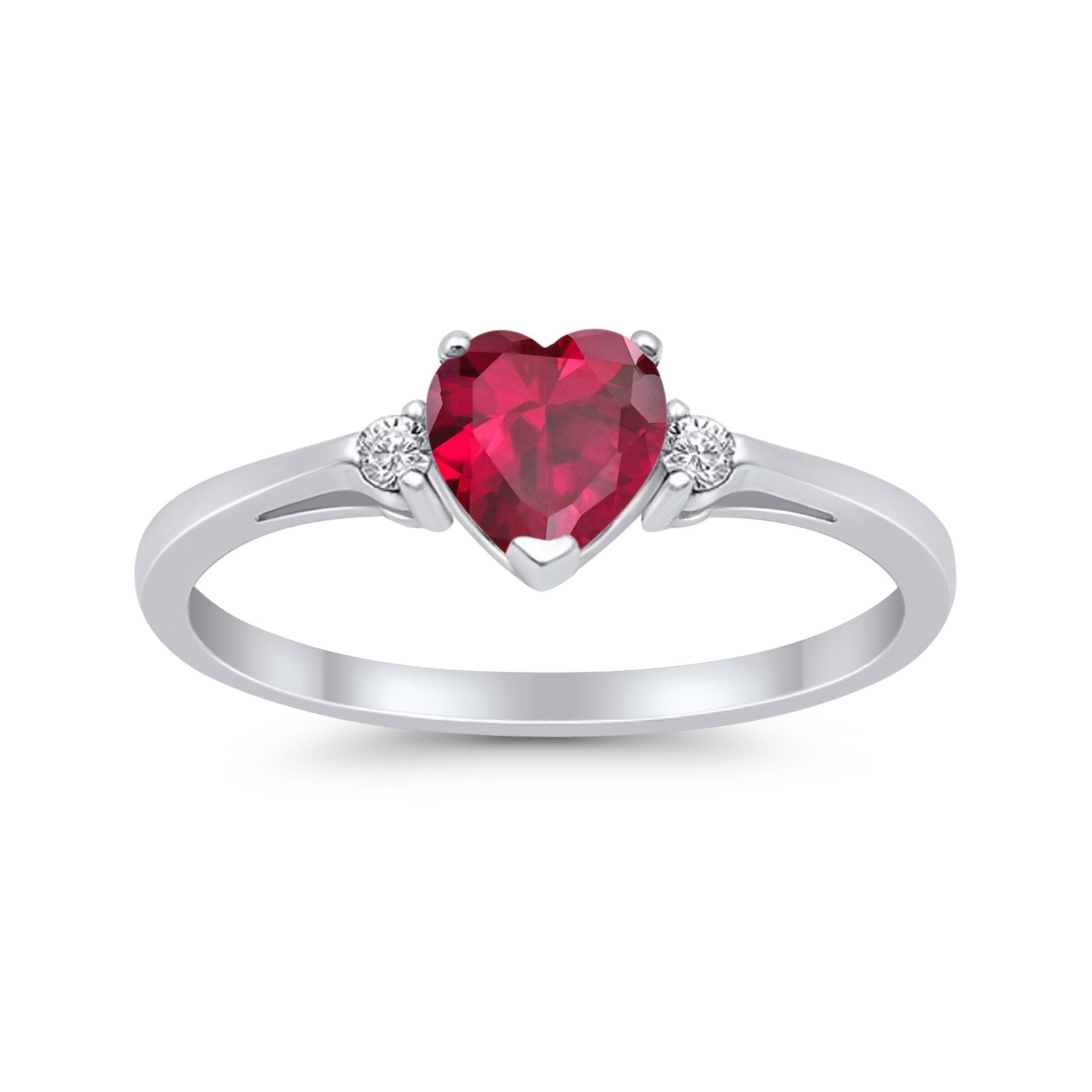 Wedding Heart Promise Ring Simulated Cubic Zirconia 925 Sterling Silver