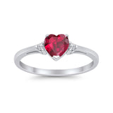 Wedding Heart Promise Ring Simulated Cubic Zirconia 925 Sterling Silver
