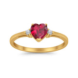 Wedding Heart Promise Ring Simulated Cubic Zirconia 925 Sterling Silver