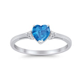Wedding Heart Promise Ring Simulated Cubic Zirconia 925 Sterling Silver
