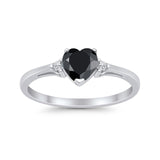 Wedding Heart Promise Ring Simulated Cubic Zirconia 925 Sterling Silver