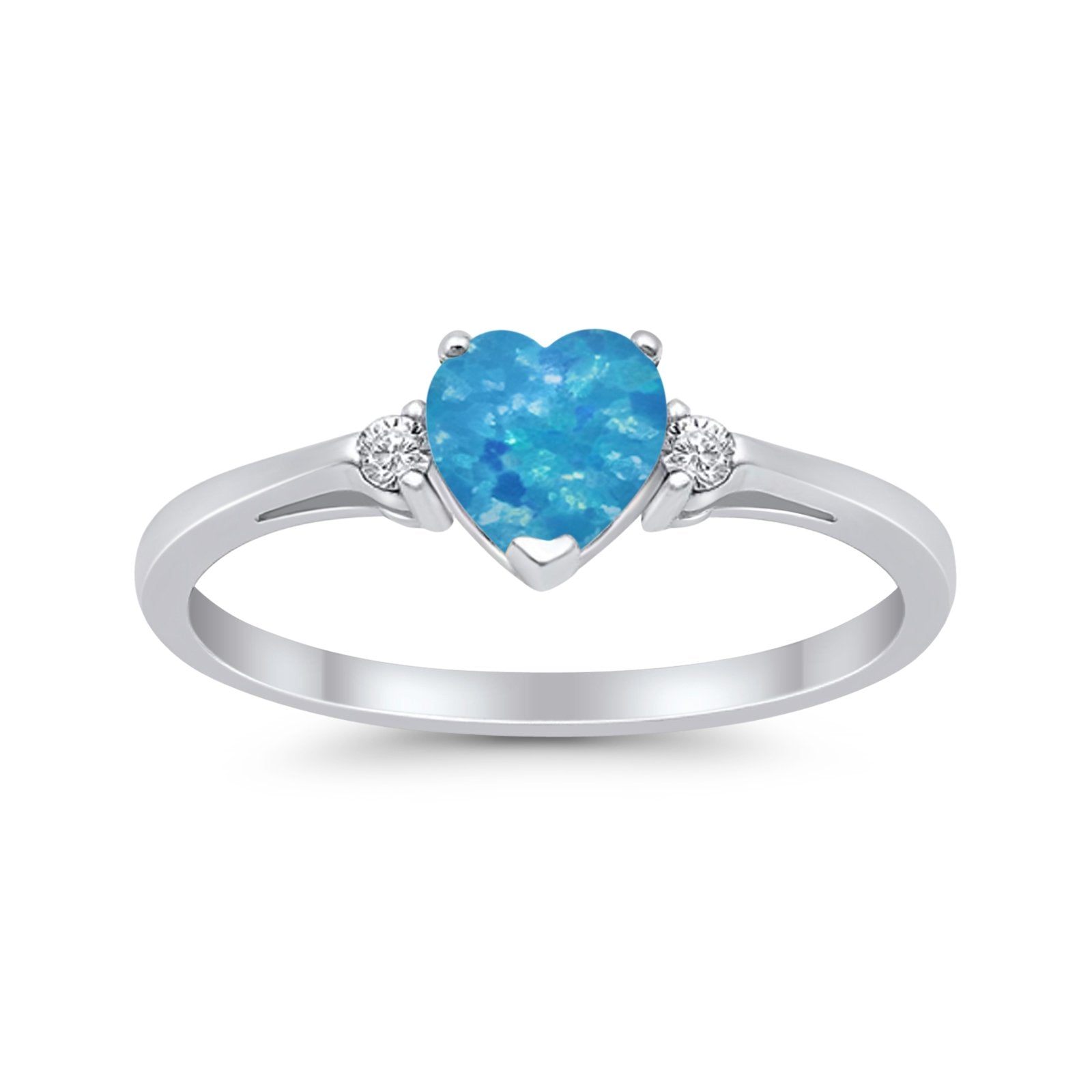 Wedding Heart Promise Ring Simulated Cubic Zirconia 925 Sterling Silver