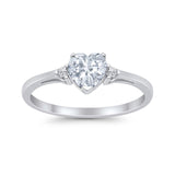Wedding Heart Promise Ring Simulated Cubic Zirconia 925 Sterling Silver