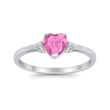 Wedding Heart Promise Ring Simulated Cubic Zirconia 925 Sterling Silver