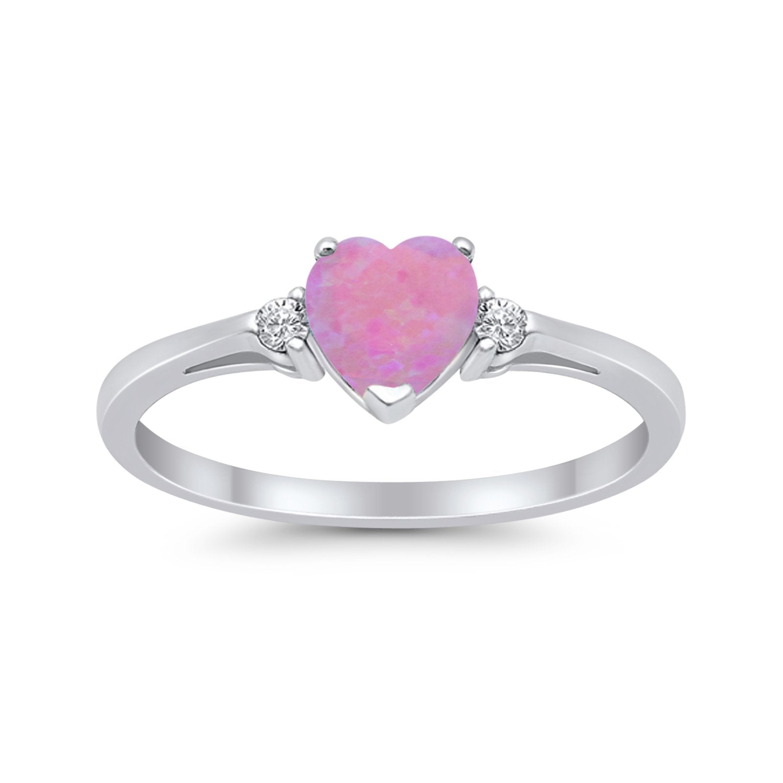 Wedding Heart Promise Ring Simulated Cubic Zirconia 925 Sterling Silver