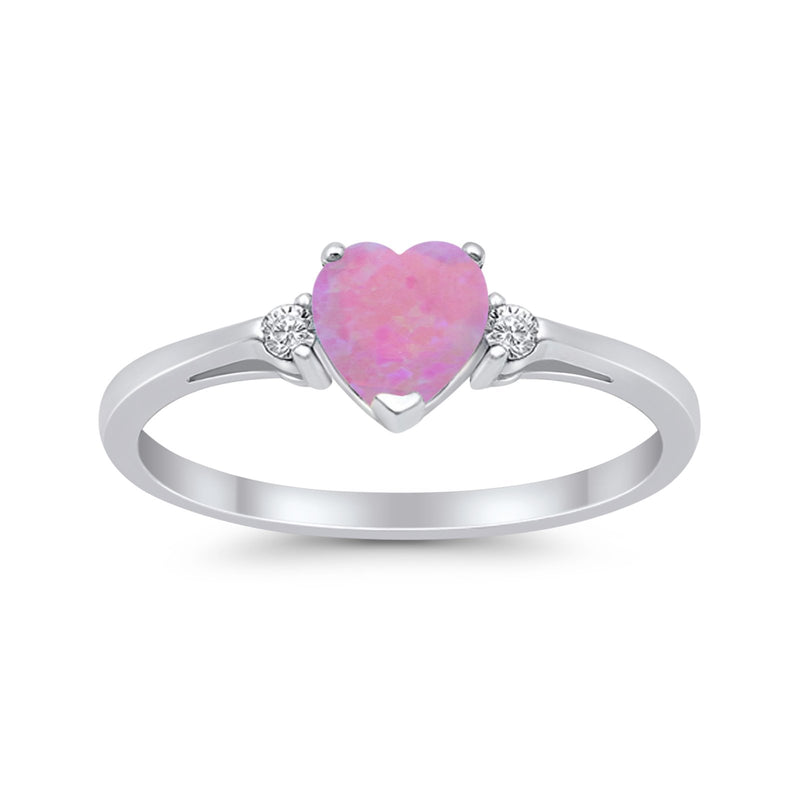 Wedding Heart Promise Ring Simulated Cubic Zirconia 925 Sterling Silver