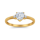 Wedding Heart Promise Ring Simulated Cubic Zirconia 925 Sterling Silver