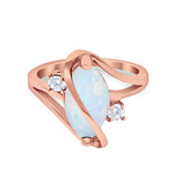 Swirl Fashion Ring Marquise Round Simulated Cubic Zirconia 925 Sterling Silver