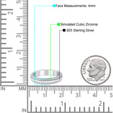 Double Row Full Eternity Round Band Ring Simulated CZ 925 Sterling Silver