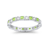 2.5mm Full Eternity Stackable Band Ring Round Square Set Cubic Zirconia 925 Sterling Silver