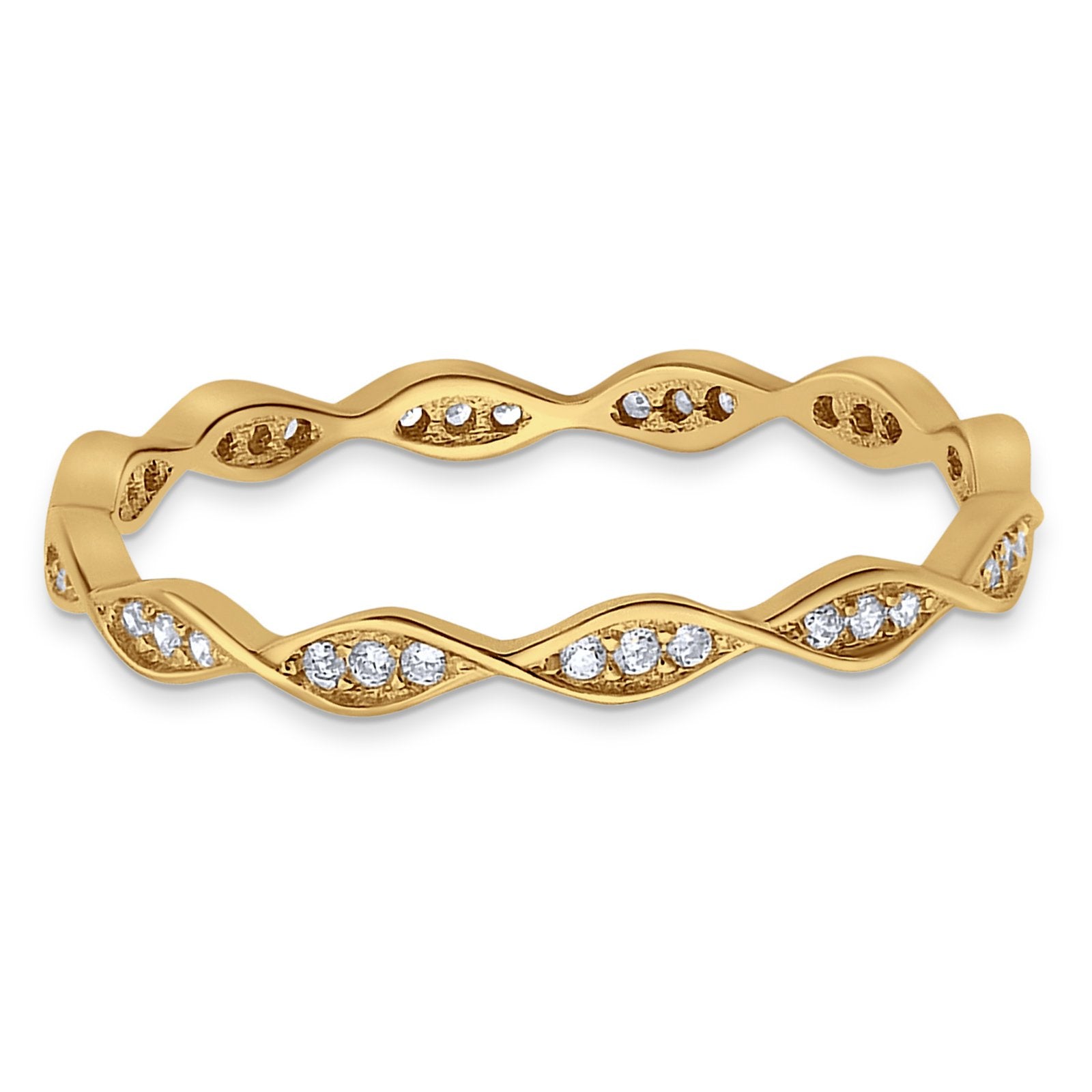 Art Deco Twisted Eternity Wedding Ring Round 925 Sterling Silver