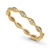 Art Deco Twisted Eternity Wedding Ring Round 925 Sterling Silver