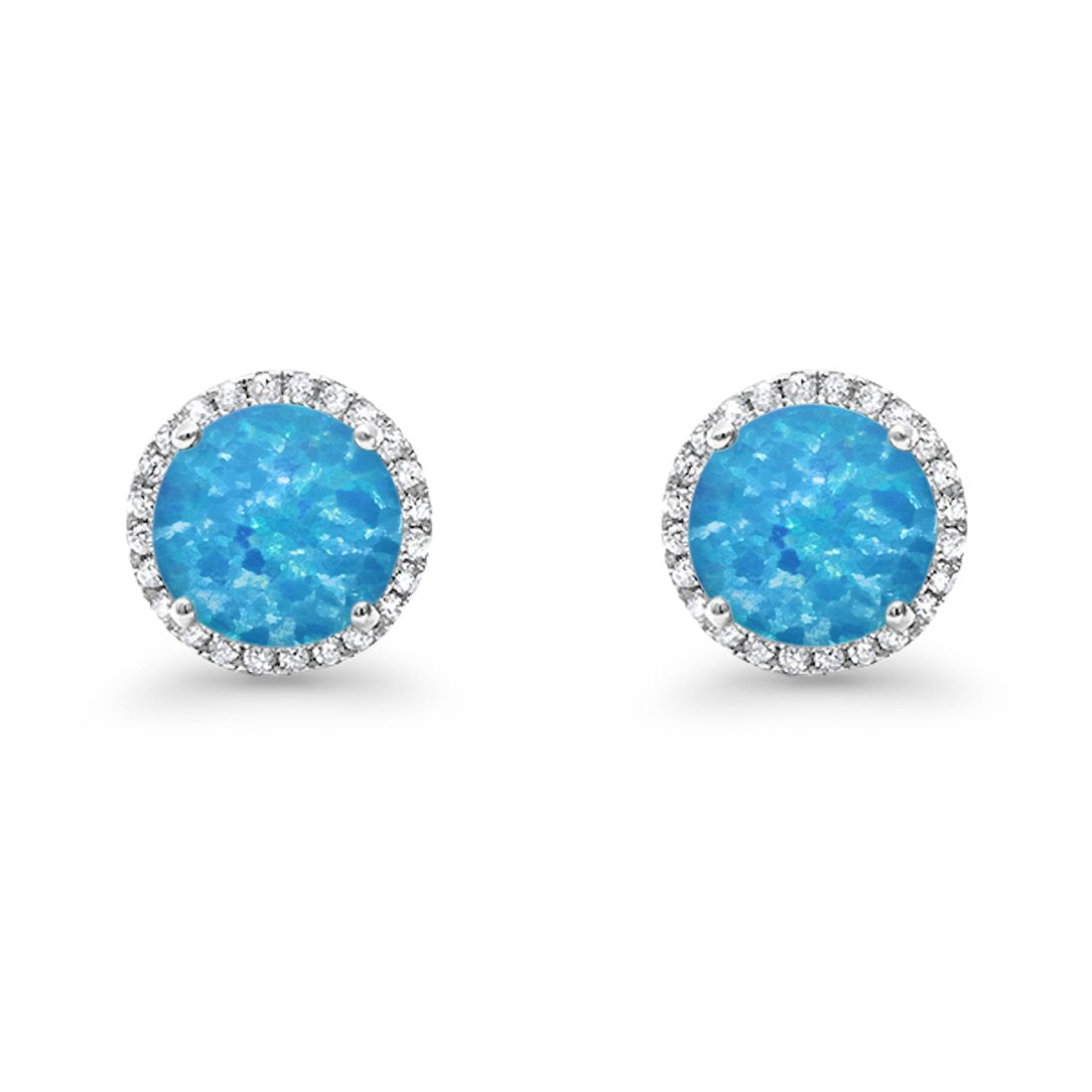 Stud Solitaire Wedding Earrings 925 Sterling Silver Simulated CZ Stud Earrings