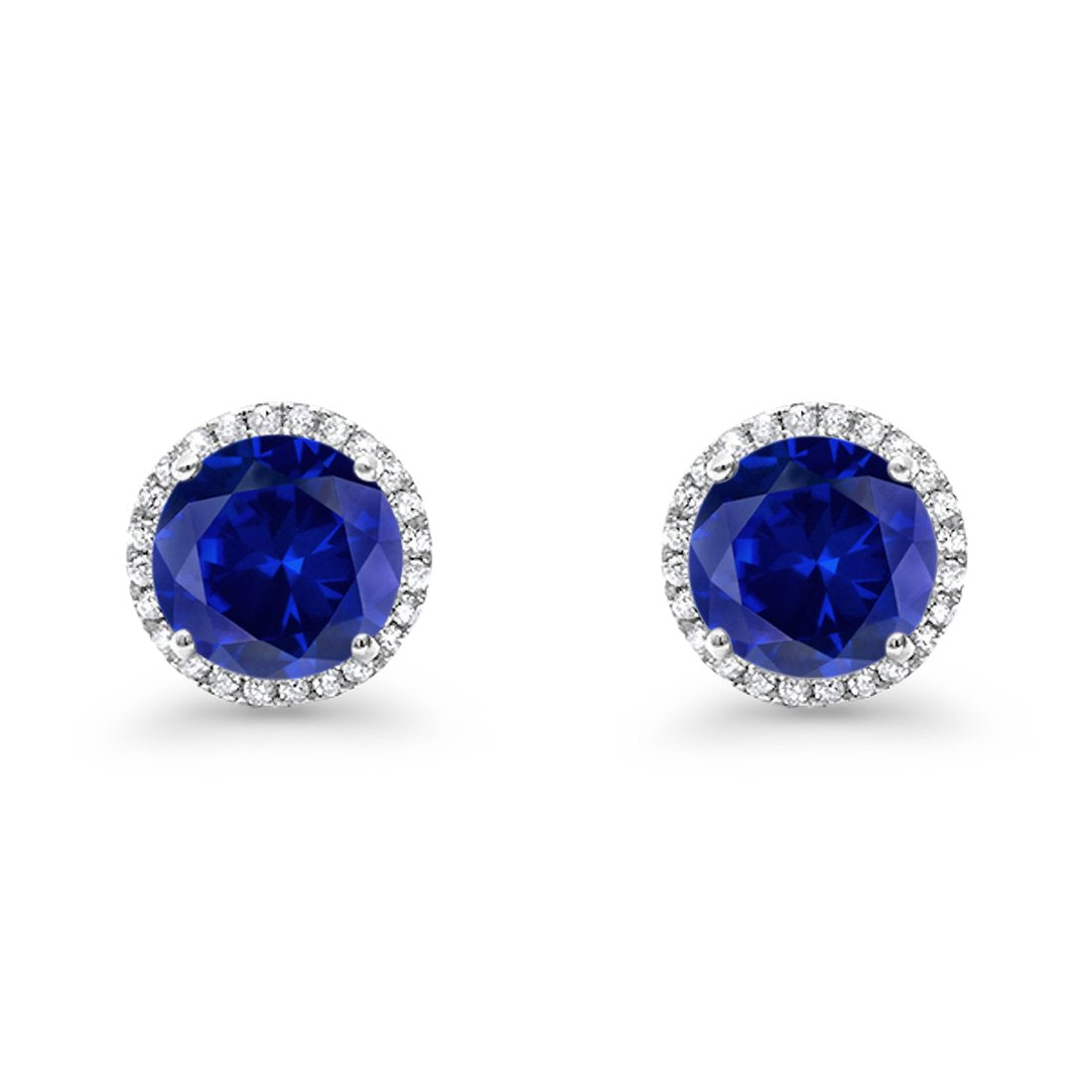 Stud Solitaire Wedding Earrings 925 Sterling Silver Simulated CZ Stud Earrings
