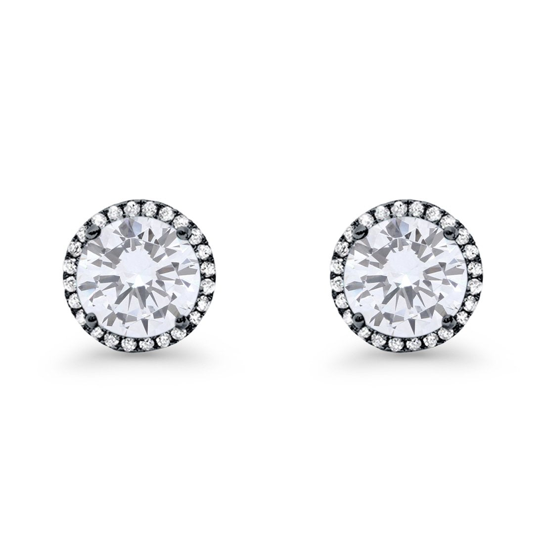 Stud Solitaire Wedding Earrings 925 Sterling Silver Simulated CZ Stud Earrings