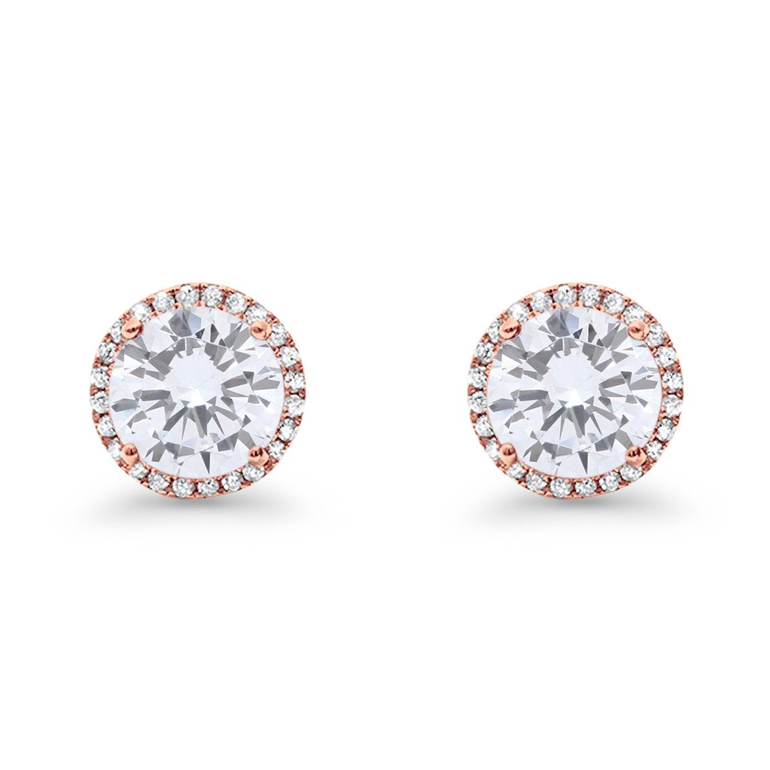 Stud Solitaire Wedding Earrings 925 Sterling Silver Simulated CZ Stud Earrings