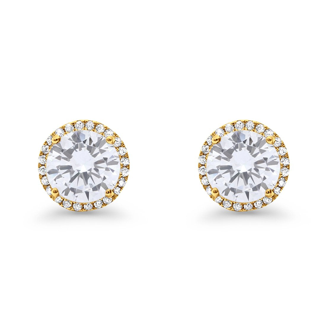 Stud Solitaire Wedding Earrings 925 Sterling Silver Simulated CZ Stud Earrings