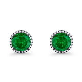 Stud Solitaire Wedding Earrings 925 Sterling Silver Simulated CZ Stud Earrings