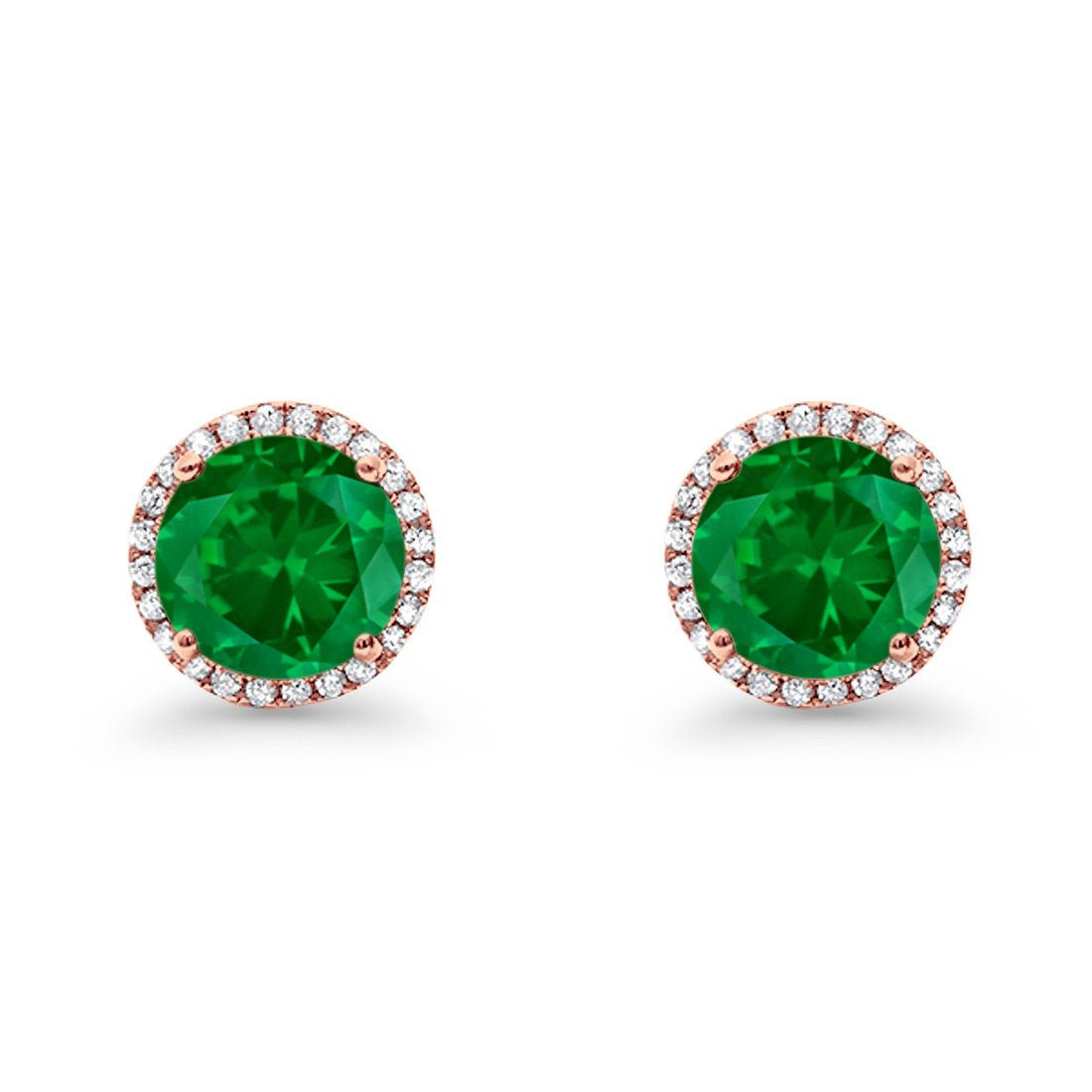 Stud Solitaire Wedding Earrings 925 Sterling Silver Simulated CZ Stud Earrings
