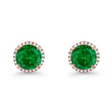 Stud Solitaire Wedding Earrings 925 Sterling Silver Simulated CZ Stud Earrings