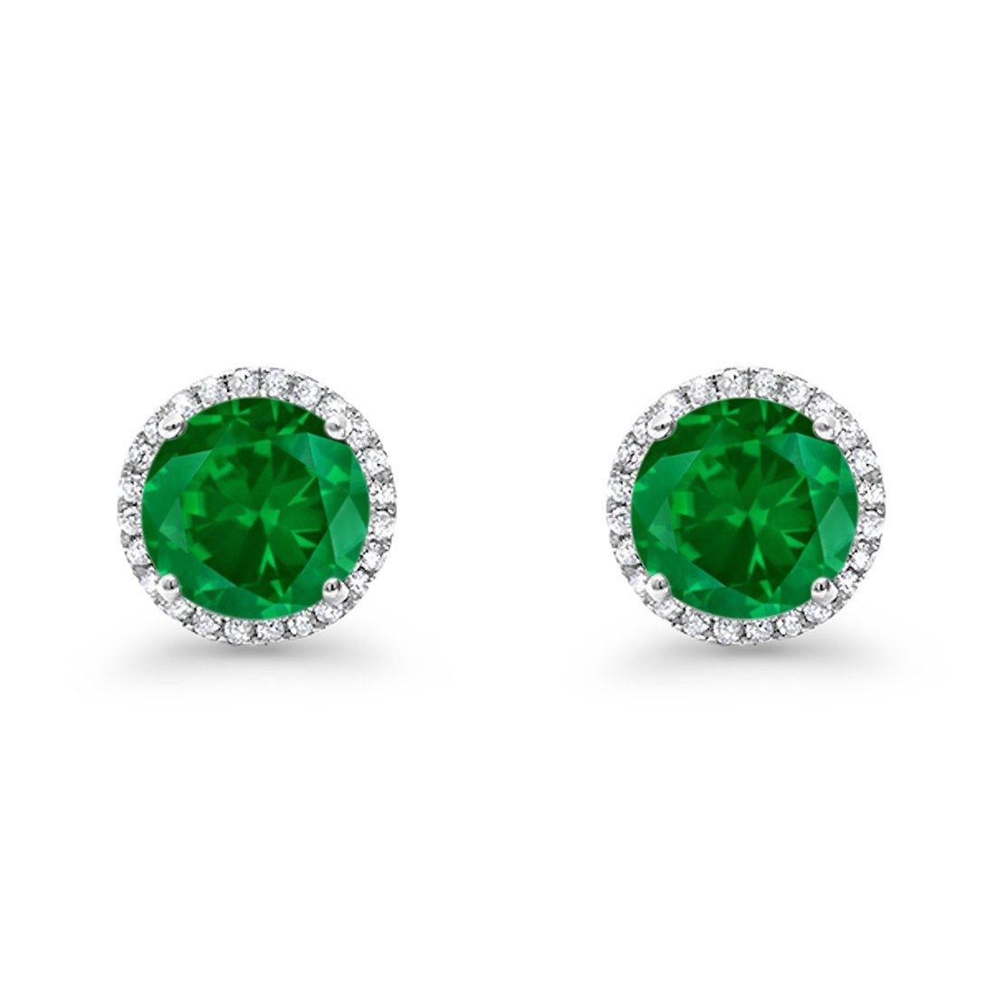 Stud Solitaire Wedding Earrings 925 Sterling Silver Simulated CZ Stud Earrings