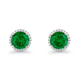 Stud Solitaire Wedding Earrings 925 Sterling Silver Simulated CZ Stud Earrings