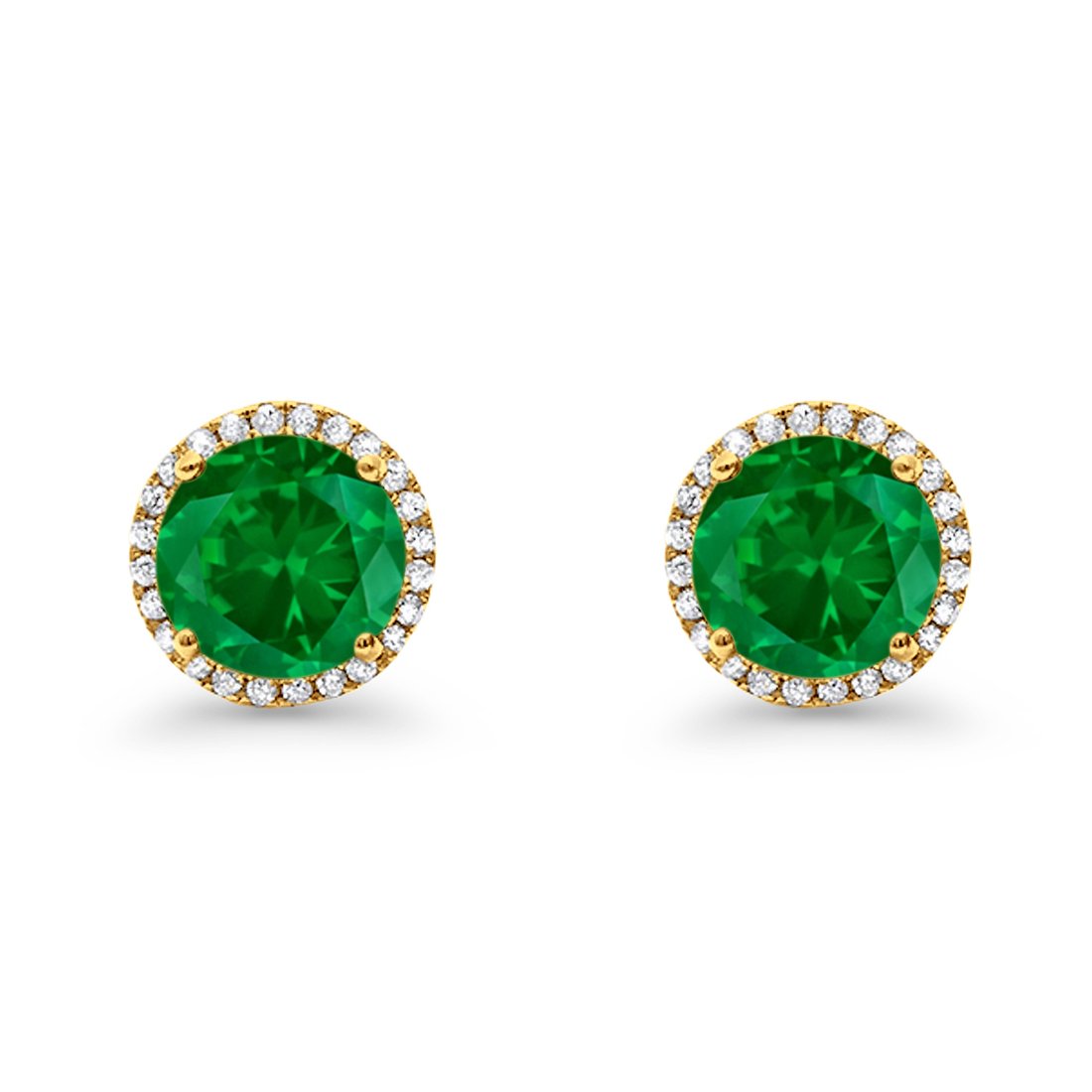 Stud Solitaire Wedding Earrings 925 Sterling Silver Simulated CZ Stud Earrings