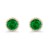Stud Solitaire Wedding Earrings 925 Sterling Silver Simulated CZ Stud Earrings