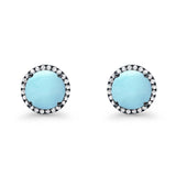 Stud Solitaire Wedding Earrings 925 Sterling Silver Simulated CZ Stud Earrings