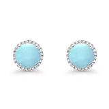 Stud Solitaire Wedding Earrings 925 Sterling Silver Simulated CZ Stud Earrings