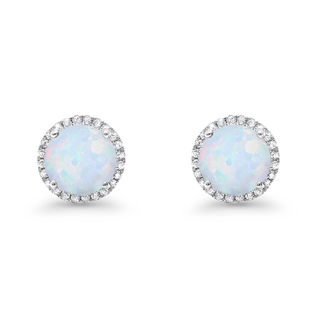 Stud Solitaire Wedding Earrings 925 Sterling Silver Simulated CZ Stud Earrings