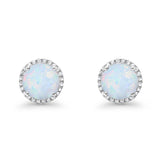 Stud Solitaire Wedding Earrings 925 Sterling Silver Simulated CZ Stud Earrings